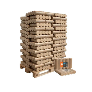 Heizfuxx Nestro XL Blue Holzbriketts 960 kg Palette – Hochverdichtete Premium Hartholzbriketts