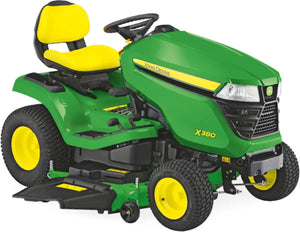 John Deere X380 Rasentraktor ohne Mähdeck – Maximale Leistung, hoher Fahrkomfort und vielseitige Einsatzmöglichkeiten