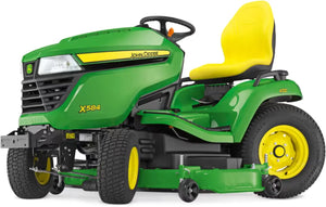 John Deere X584 Rasentraktor mit 122 cm Accel Deep™ Mähwerk – Wendige Premium-Leistung für perfekte Rasenpflege